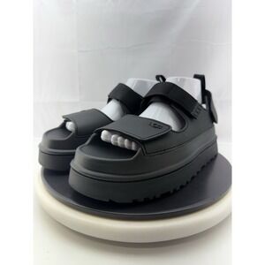 UGG Goldenglow Womens Size 10 Black Platform Strappy Sandals Water Resistant